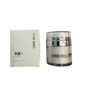 Lorde+Belle HA3+ Peptide Facial Serum w/ Press Top Dispense Lid 30 ML 1.0oz NWT